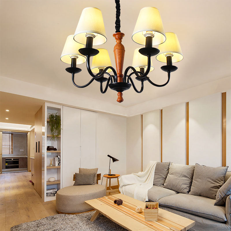 現代的なスカンジナビアの湾曲ロッド台形キャンドルホルダーアイアンファブリック3/5/6ライトシャンデリアリビングルーム用