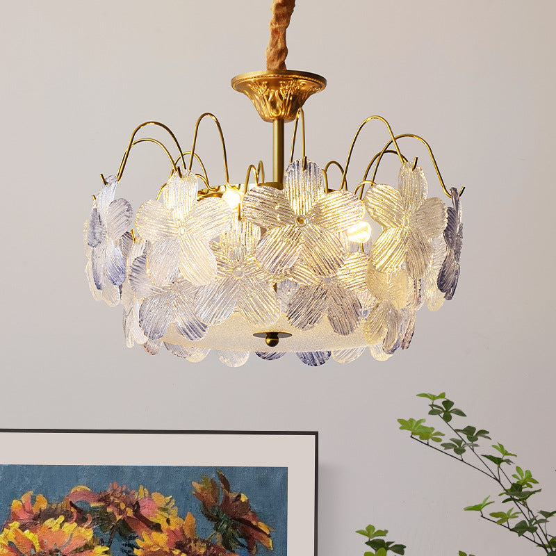 ثريا فرنسية تقليدية مصنوعة من الحديد والزجاج، 5/6 مصابيح لغرفة النوم