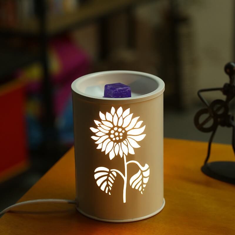 Modern Minimalist Cylindrical Flower Plastic Aromatherapy Melting Wax 1-Light Table Lamp