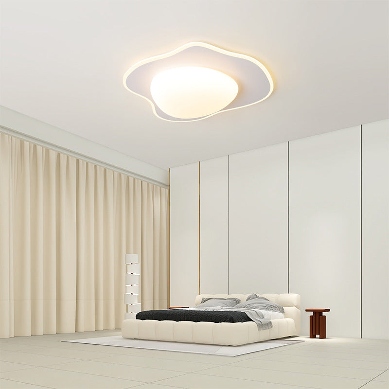 Modern Minimalist Cream Round LED Flush Mount Ceiling Light