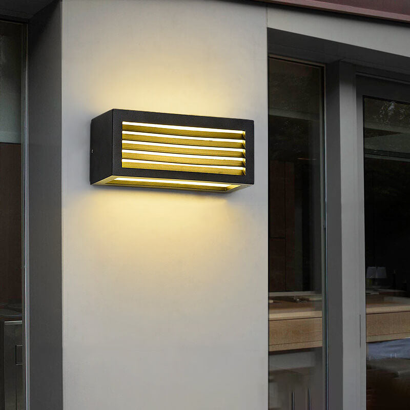 مصباح حائط LED خارجي مقاوم للماء من الألومنيوم مربع حديث