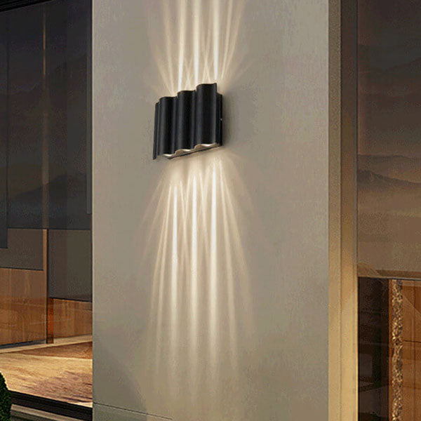 Modern Wave Aluminum Waterproof LED Outdoor Wall Sconce Lamp