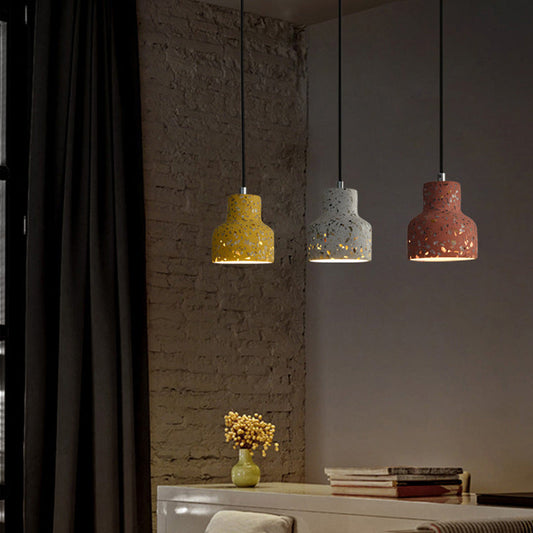 現代的なスカンジナビアラウンドテラゾー翡翠1ライトペンダントライトリビングルーム用