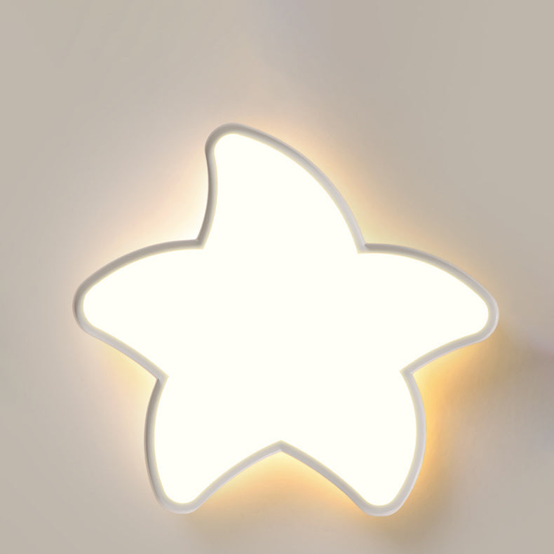 Modern Simplicity Iron Acrylic Star Shade LED Flush Mount Ceiling Light For Living Room