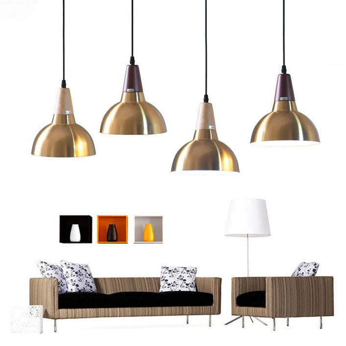Contemporary Simplicity Iron Semicircle Shade 1-Light Pendant Light For Living Room