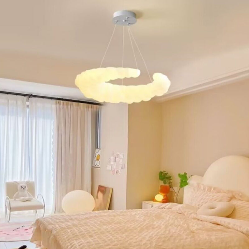 ثريا LED بلاستيكية حديدية على شكل قمر بتصميم عصري بسيط لغرفة المعيشة