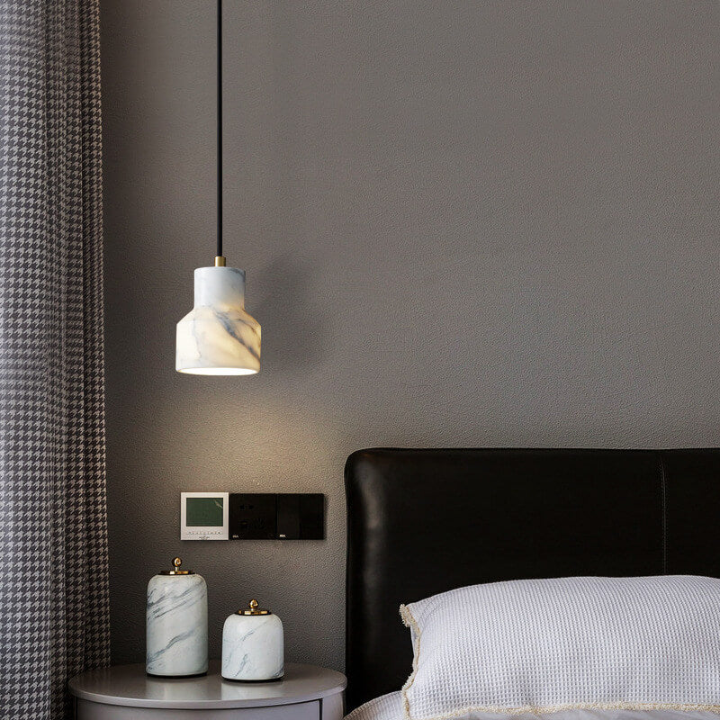 Modern Luxury Marble Cone Geometry 1-Light Pendant Light