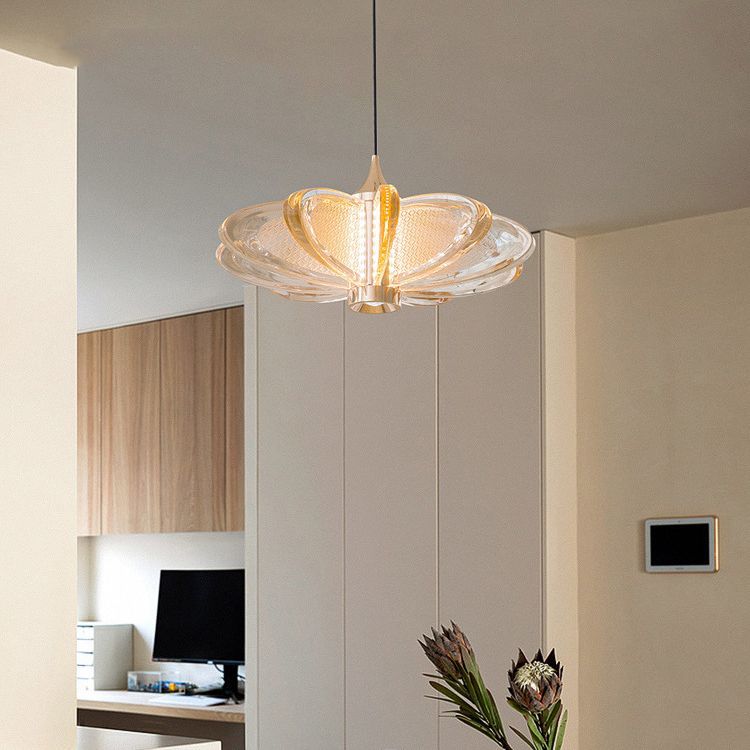 مصباح LED معاصر إبداعي من الفولاذ الكربوني على شكل بتلات أكريليك مربعة الشكل لغرفة المعيشة