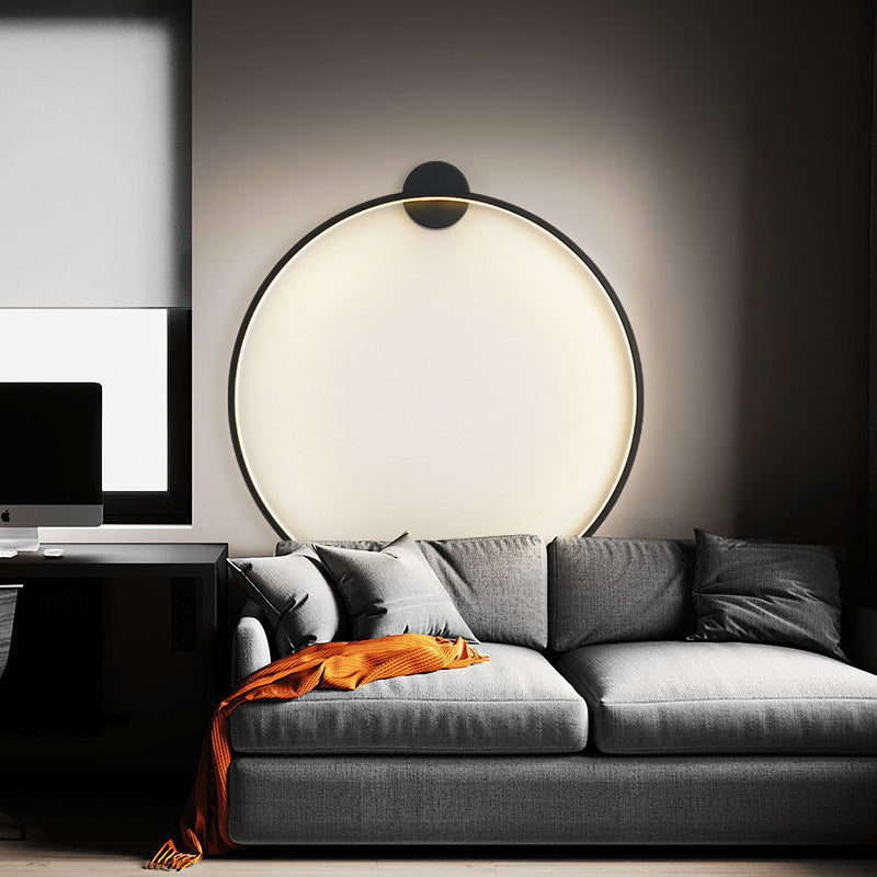 مصباح حائط LED دائري من الأكريليك والألومنيوم بتصميم عصري بسيط لغرفة النوم