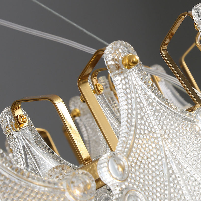 Modern Light Luxury Creative Crystal Cylinder 6-Light Semi-Flush Mount Ceiling Light