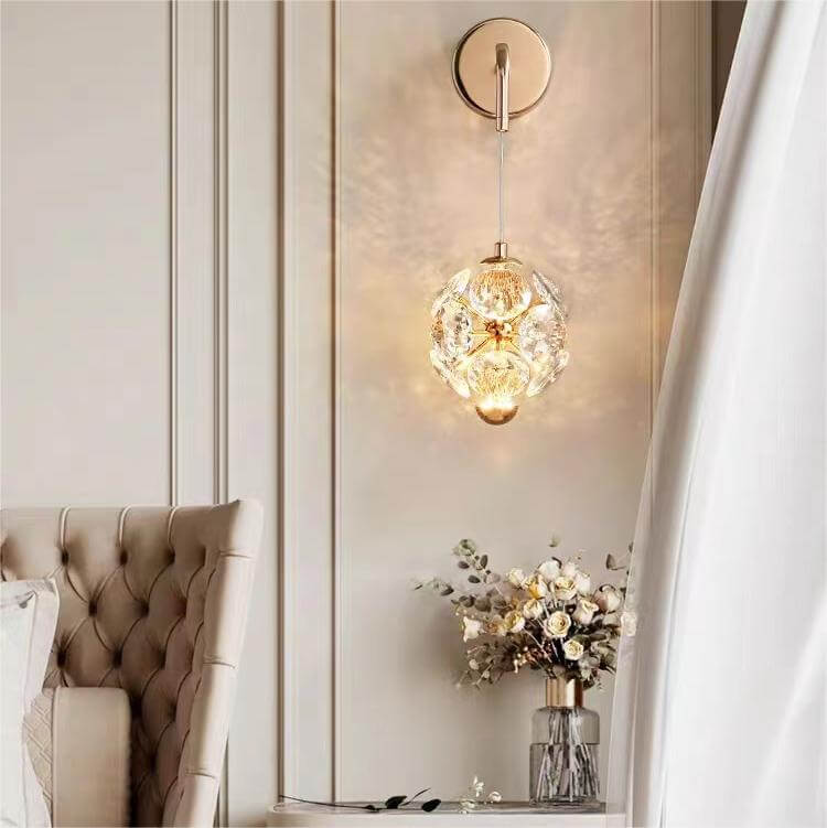 مصباح حائط LED كريستالي فاخر حديث لغرفة النوم