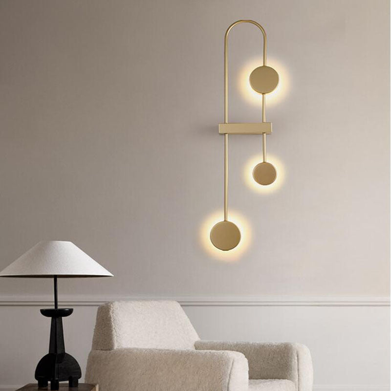مصباح حائط LED معدني هندسي دائري معاصر من الأكريليك للممر
