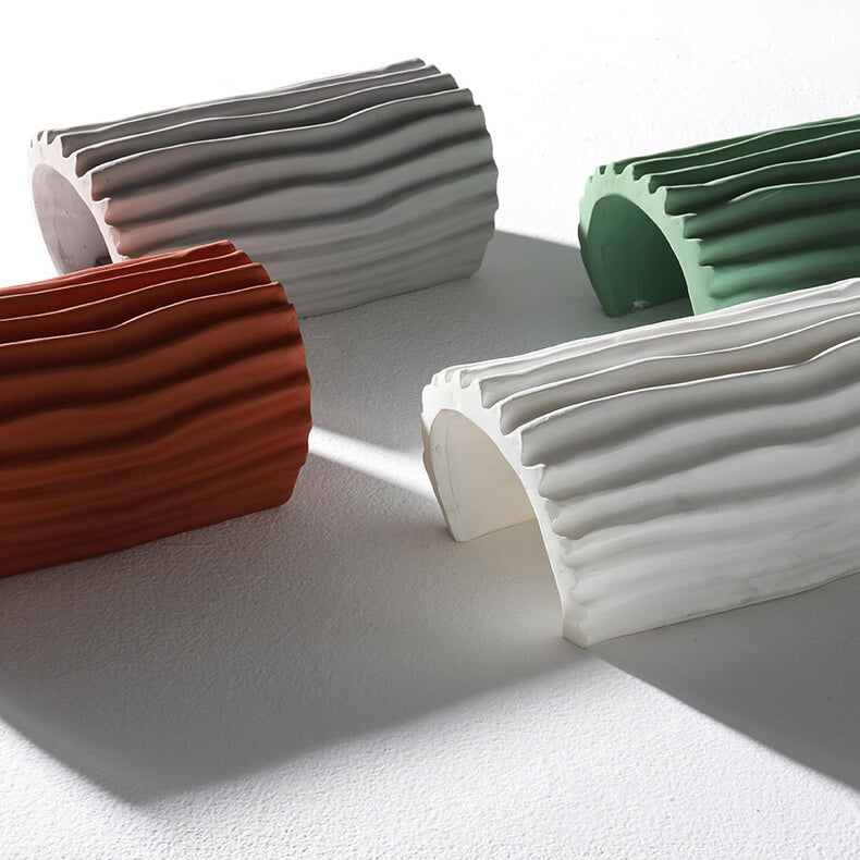 Contemporary Nordic Wavy Textured Resin Semicircle 2-Light Wall Sconce Lamp For Living Room