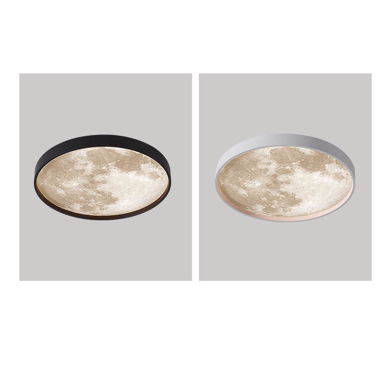 Nordic Creative Moon Round LED Flush Mount Ceiling Light
