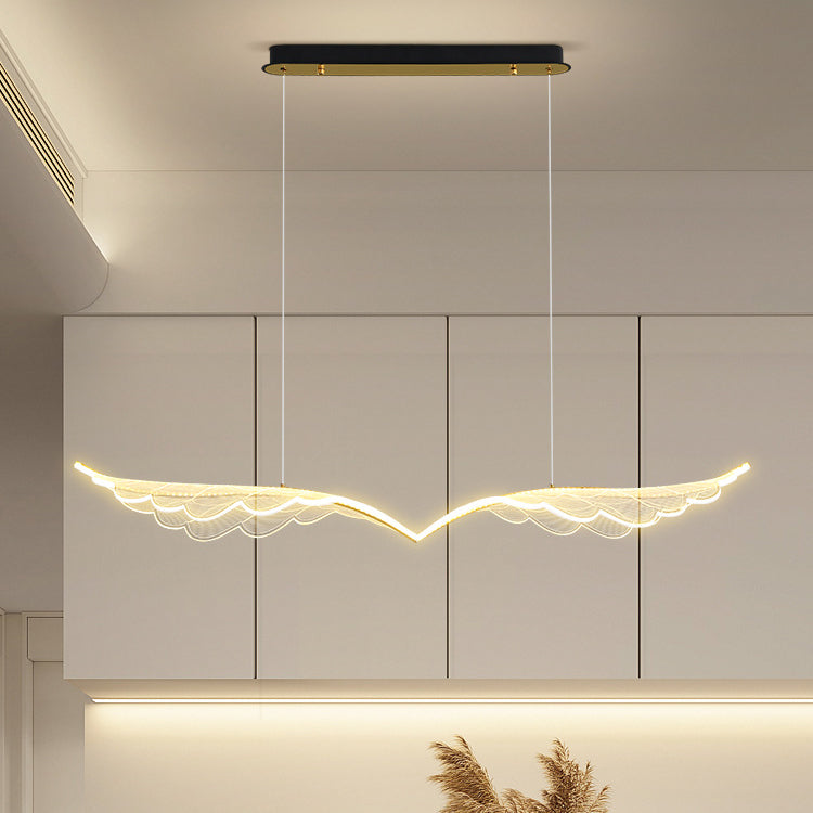 ثريا جزيرة LED مصنوعة من الألومنيوم والأكريليك بتصميم معاصر إبداعي لغرفة الطعام