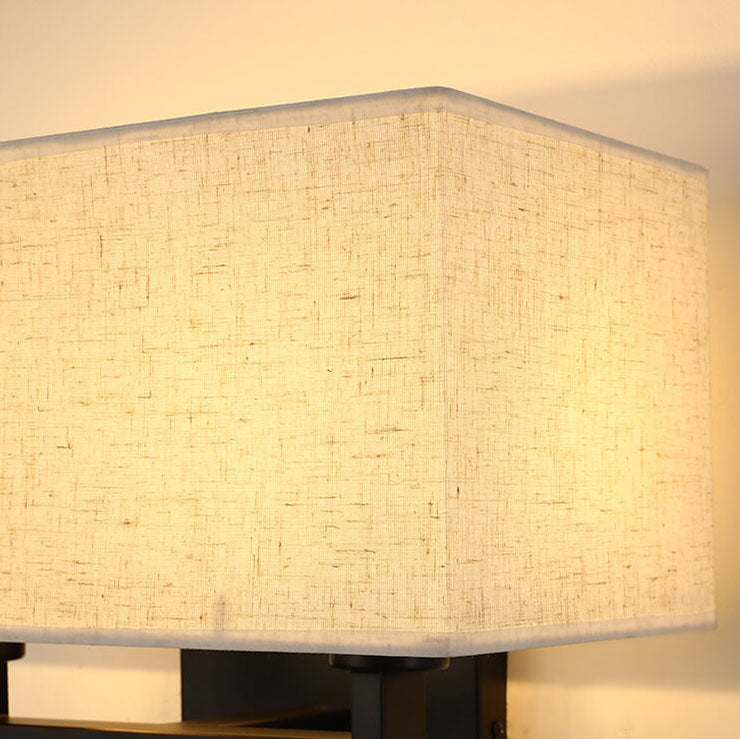 Modern Minimalist Solid Color Rectangular Iron Fabric 1-Light Wall Sconce Lamp
