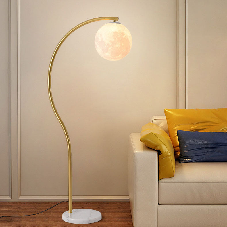 Modern Minimalist Iron Marble 1-Light Standing Floor Lamp