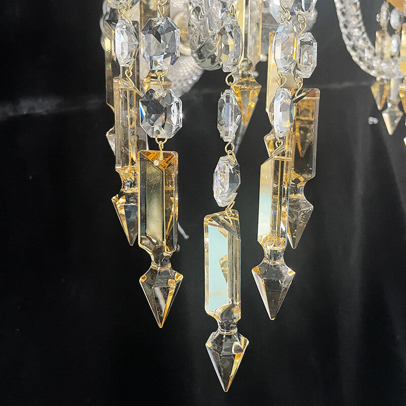 European Light Luxury Crystal Beaded Candle 2-Light Wall Sconce Lamp