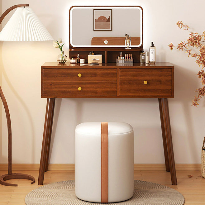 Contemporary Nordic Faux Leather Cylinder Vanity Stool For Bedroom