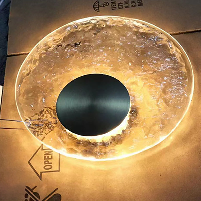مصباح حائط LED دائري من الكريستال بتصميم تموجات مائية فاخر معاصر لغرفة المعيشة