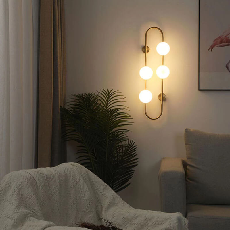 مصباح حائطي بتصميم كرة زجاجية بيضاوية من نورديك إبداعي، مزود بـ 2/4/6 مصابيح