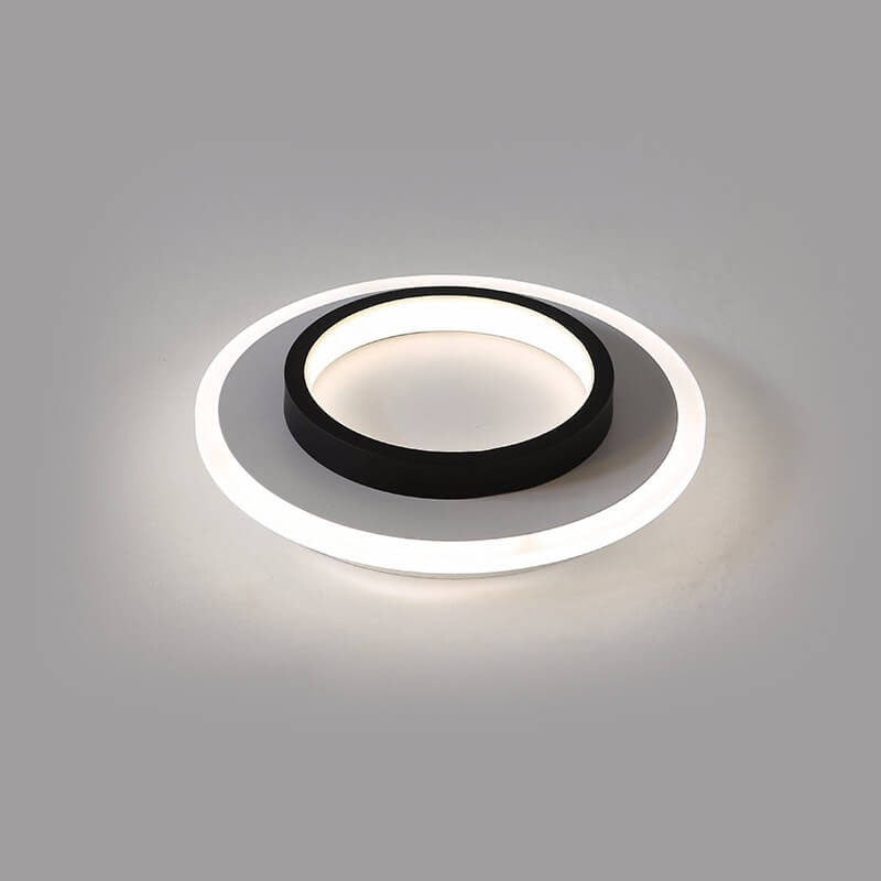 Modern Round Square Black White Iron Acrylic LED Flush Mount Light
