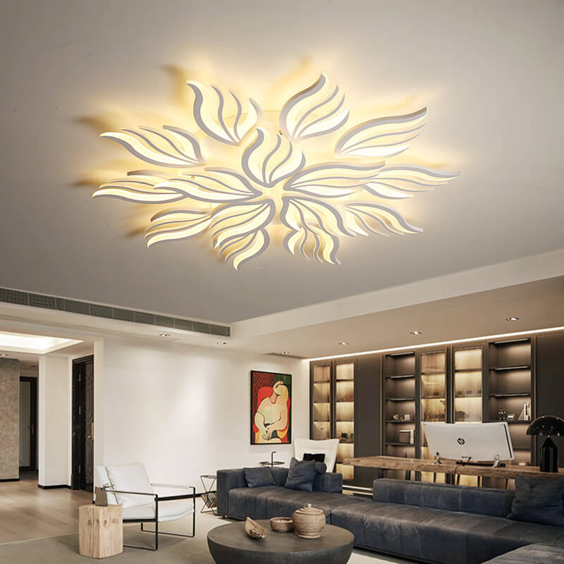 Modern Creative Personality Acrylic Flower Shape LED Semi-Flush Mount Ceiling Light