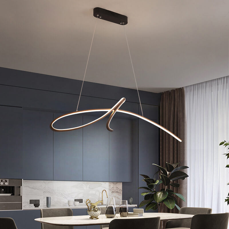 ثريا LED بتصميم جزيرة من الألومنيوم بتصميم قوسي عصري وبسيط