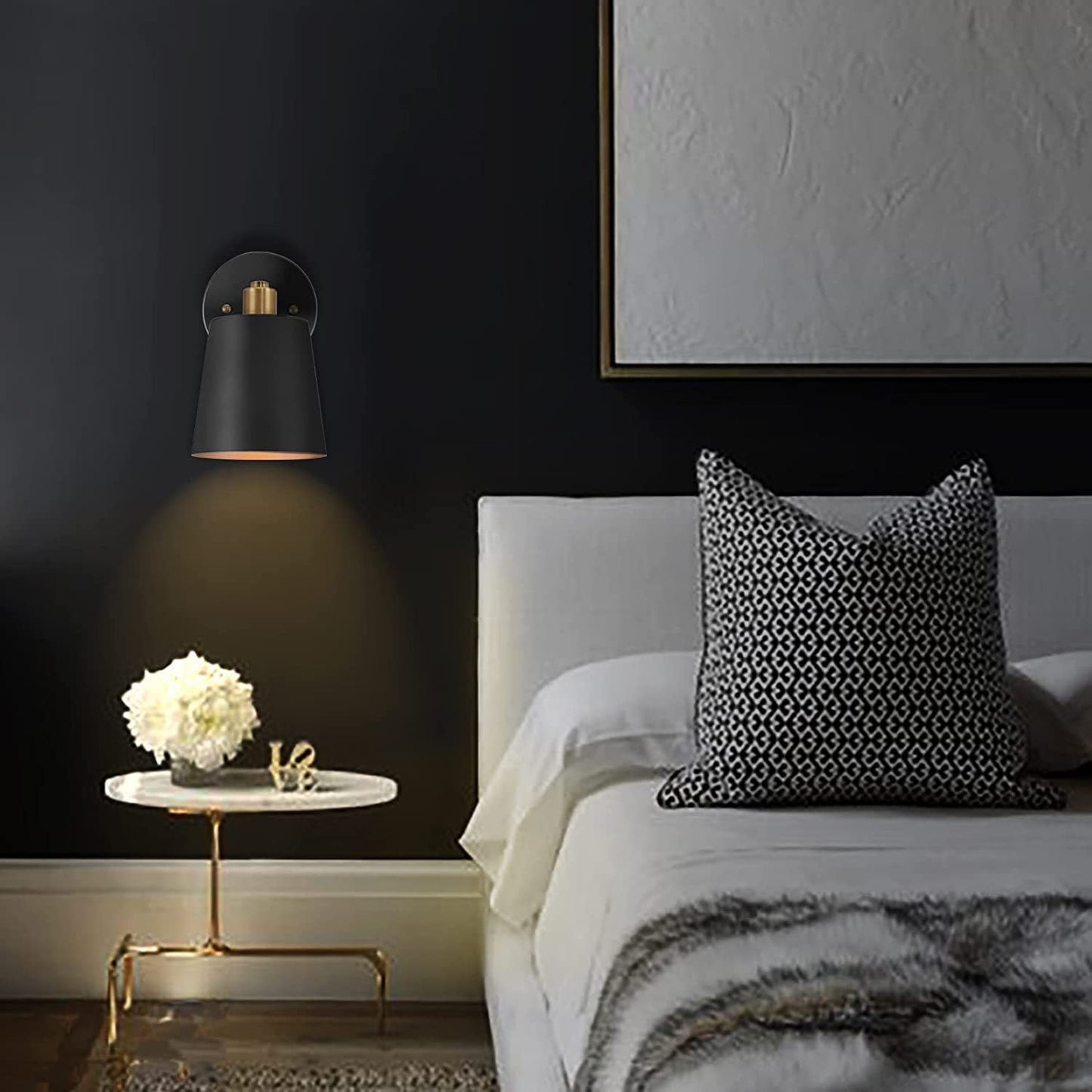 Contemporary Industrial Cylinder Iron 1-Light Wall Sconce Lamp For Bedroom