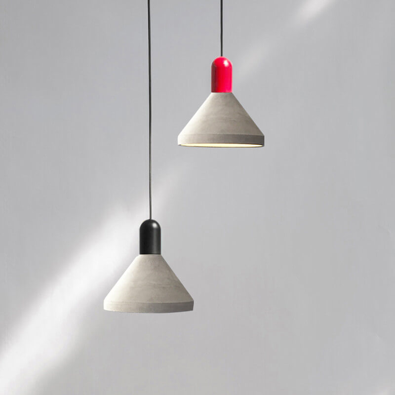 Industrial Style Solid Wood Cement 1-Light Pendant Light