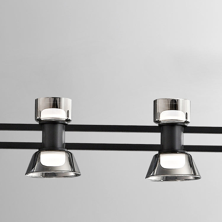 Modern Minimalist Long Copper Glass LED Island Light Pendant Light For Dining Room