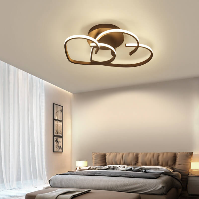 Modern Creative Solid Color Heart Iron Acrylic LED Flush Mount Light