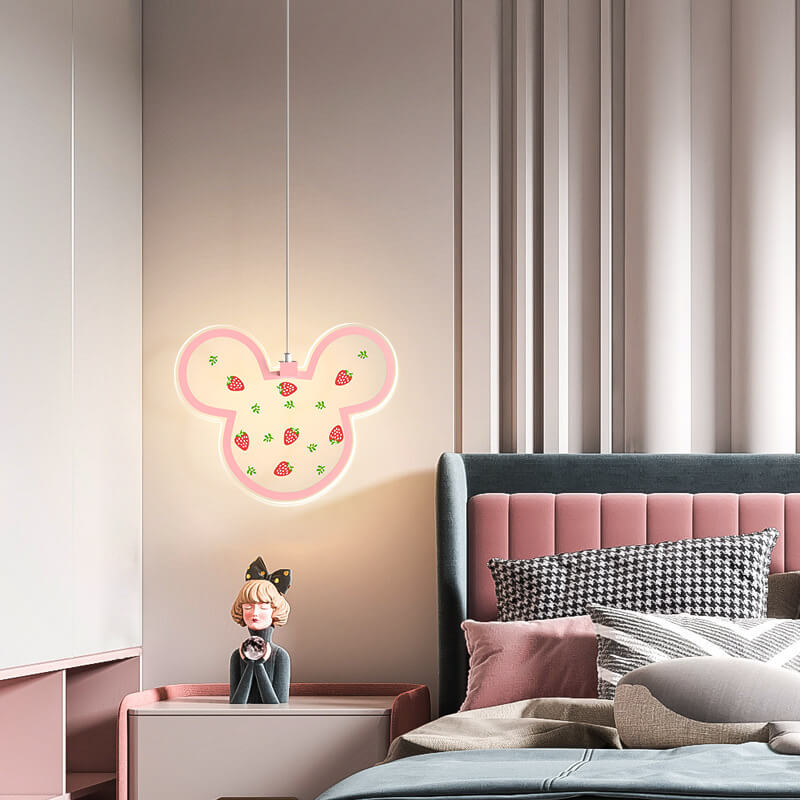 Nordic Cartoon Round Acrylic Astronaut LED Pendant Light