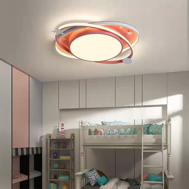 مصباح سقف LED دائري بيضاوي الشكل من الأكريليك والألومنيوم بتصميم آرت ديكو حديث لغرفة النوم