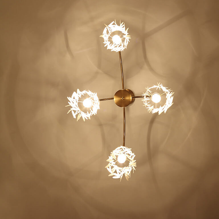 Modern Light Shell Shade Hardware 4/6 Light Chandelier