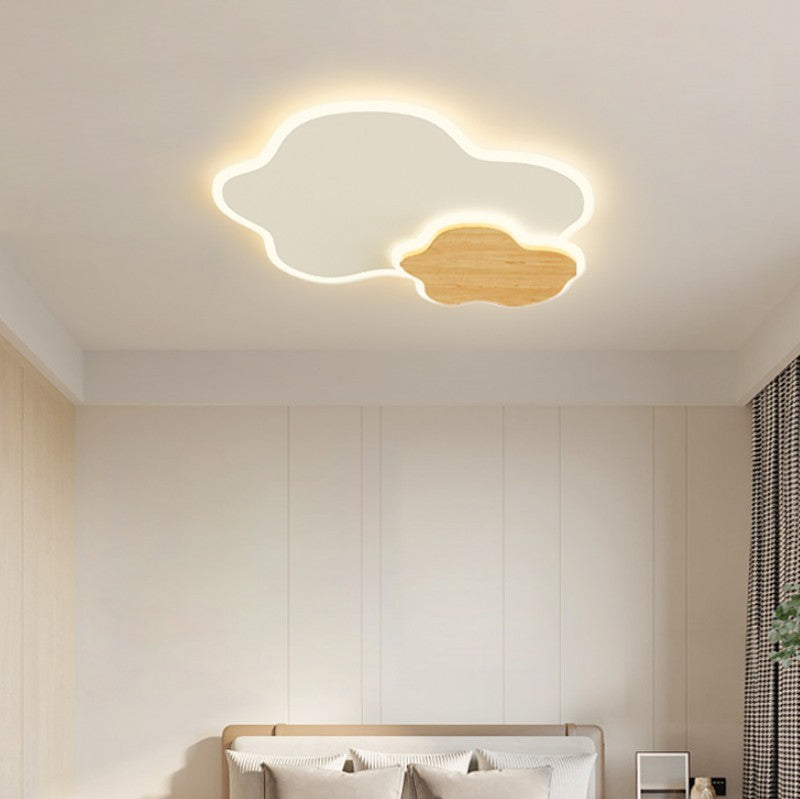 Japanese Minimalist Cloud Log Acrylic LED Flush Mount Lighting
