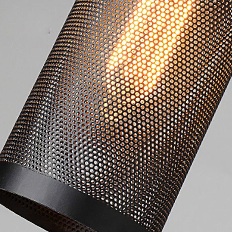 مصباح معلق أسطواني حديدي عتيق تقليدي بضوء واحد لغرفة المعيشة