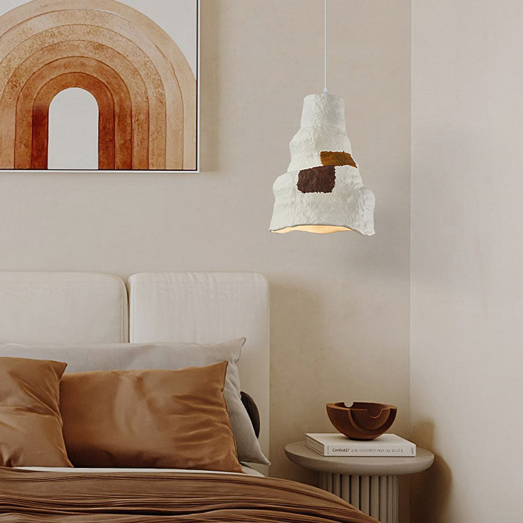 Japanese Wabi-sabi Pure White 1-Light Pendant Light