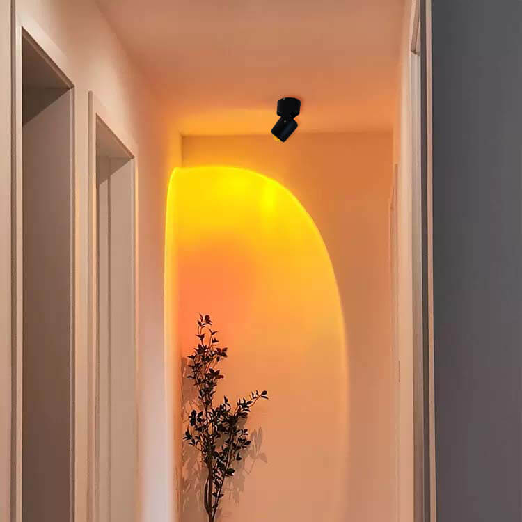 مصباح سقف LED أسطواني من الألومنيوم بتصميم غروب الشمس البسيط الحديث القابل للتعديل، مناسب لغرفة المعيشة