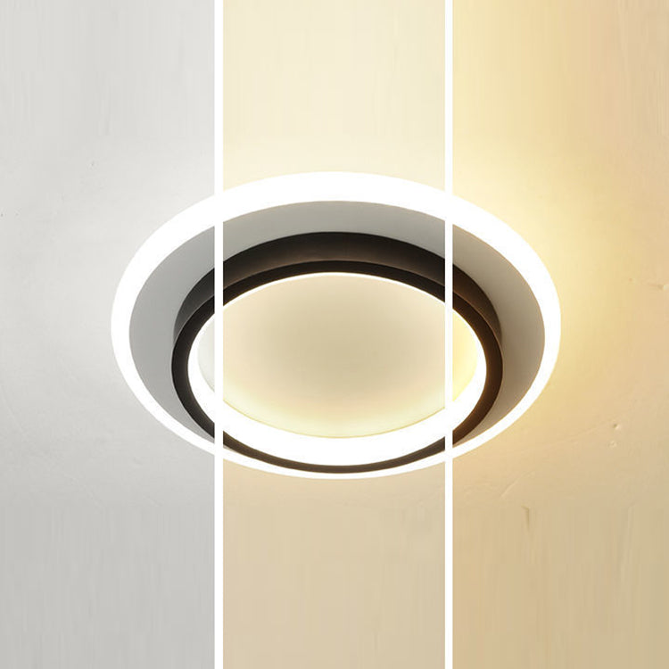 مصباح سقف LED معدني هندسي معاصر من الحديد بتصميم اسكندنافي، يُثبّت في الردهة