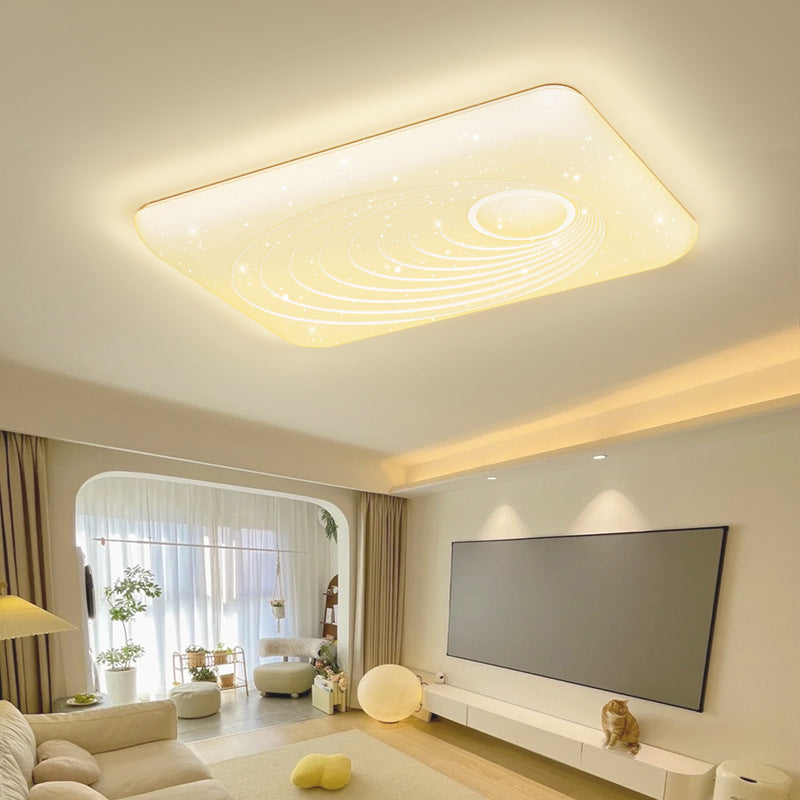 مصباح سقف LED مستطيل الشكل مصنوع من الحديد PVC بتصميم عصري بسيط لغرفة المعيشة