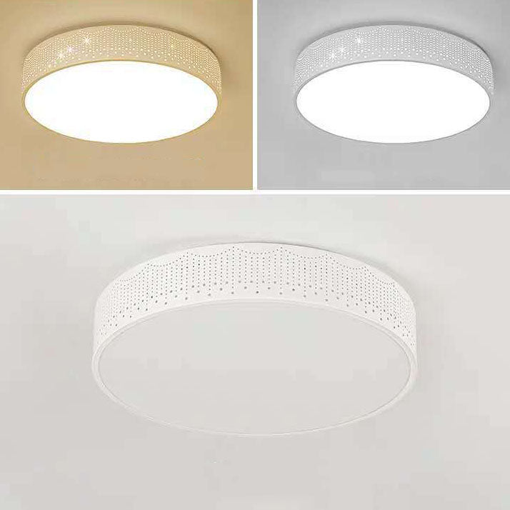 Modern Creative Meteor Round Children's Iron Acrylic LED Flush Mount Light