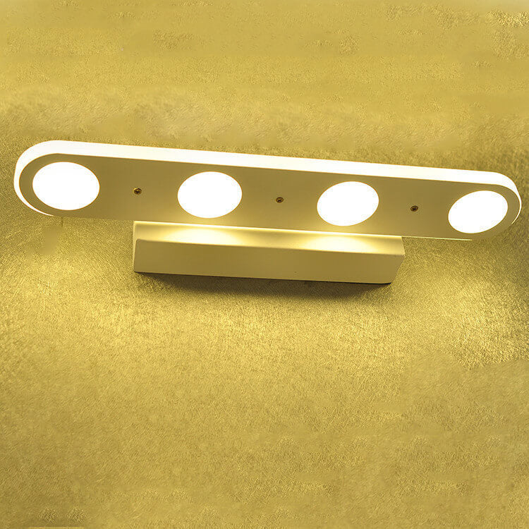 Modern Simple White Long Oval Acrylic Vanity Light 4/6 Light Wall Sconce Lamp