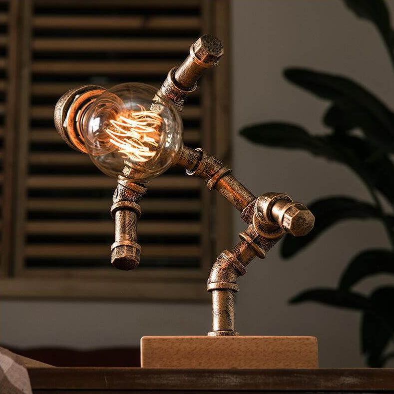 Retro Industrial Robot Eye Protection Iron 1-Light Table Lamp