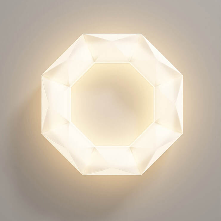 北欧クリエイティブなホワイトポリゴン錬鉄製LEDフラッシュマウントシーリングライト