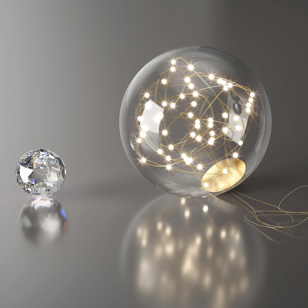 مروحة LED فاخرة بتصميم حلقة مزدوجة مثبتة على الحائط