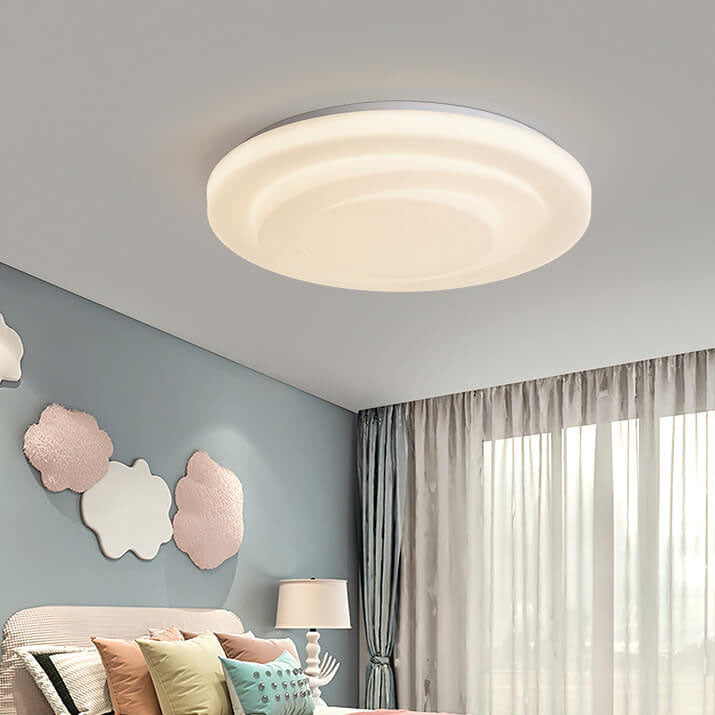 Modern Minimalist PE Swirl Round Iron LED Flush Mount Ceiling Light