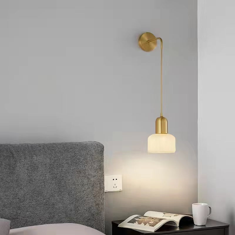Traditional Japanese Copper Ceramic Hemispheric 1-Light Pendant Light For Dining Room