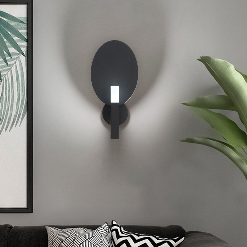 مصباح حائط LED فاخر بسيط بلون سادة بيضاوي مصنوع من الأكريليك