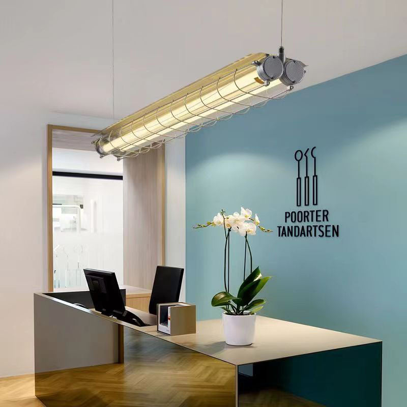 Contemporary Industrial Long Hardware Acrylic 1/2 Light Island Light Chandelier For Dining Room